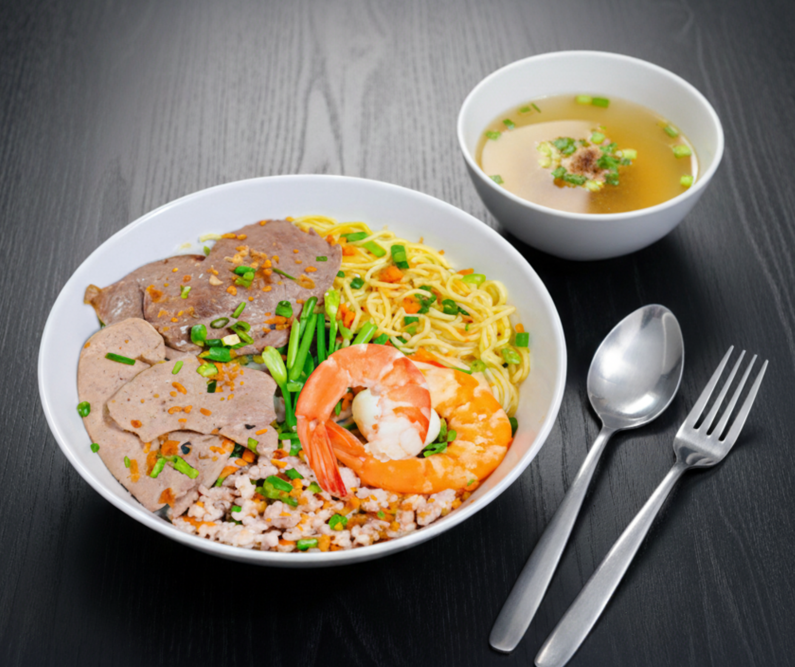 RICE & EGG NOODLE SOUP