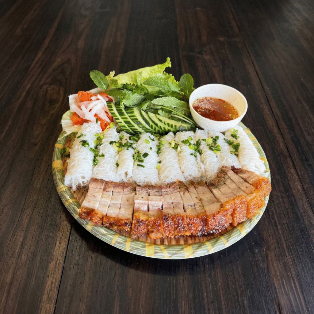 BH. VIETNAMESE CRISPY PORK BELLY w/RICE VERMICELLI